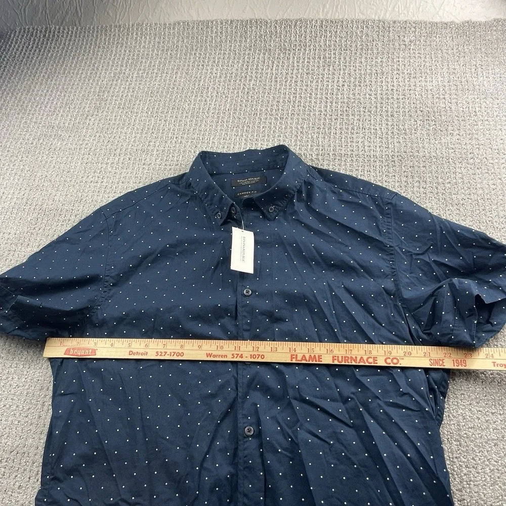 Banana Republic Mens Large L Button Up Camden Fit Custom 078 Wash Shirt Blue NWT